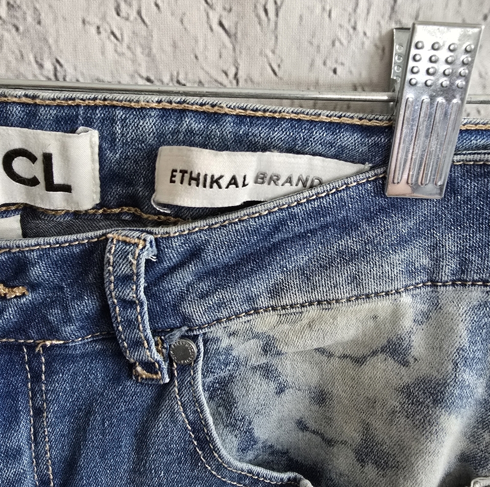 PTCL Women's Blue Tie-Dye‎ Flare Jeans High Waisted NWT Size 28 - Picture 6 of 14